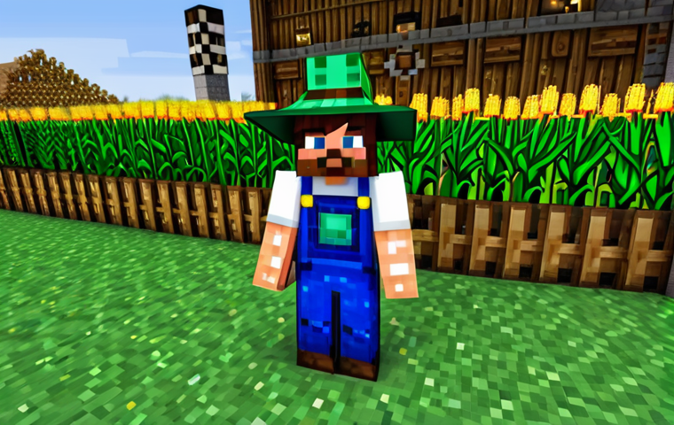 A Thriving Minecraft Farm**

"A vibrant and organized Minecraft farm with various crops like wheat, carrots, and potatoes, fully grown and ready for harvest. The farm is well-lit with torches, surrounded by a wooden fence to keep out mobs. In the center, a scarecrow stands guard. Perfect anatomy, correct proportions, natural pose, professional digital art, high quality, safe for work, appropriate content, fully clothed, family-friendly."

**