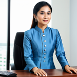 마인크래프트 월드 동기화 기술 - **

A professional businesswoman in a modest baju kurung, sitting at a desk in a modern office in Ku...