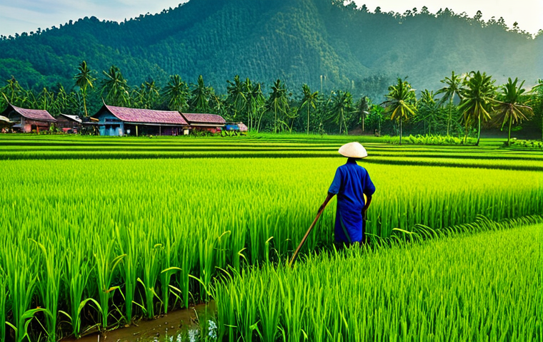 마인크래프트 농업 효율성 높이기 - Paddy Field Landscape**

"Lush green paddy fields in Kedah, Malaysia, a farmer tending to the crops,...